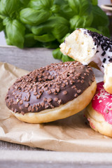 donuts on baking paper