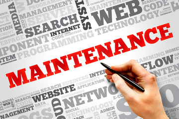 Maintenance word cloud, business concept