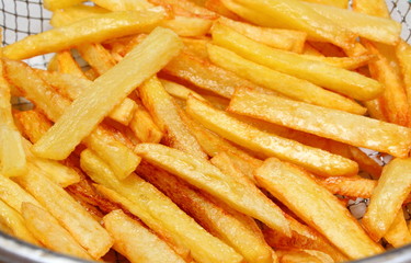 French fries fried in oil