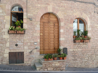 Fototapeta na wymiar Hausfassade in Assisi