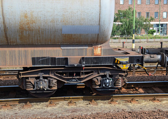 Part of an oil tank railway carriage
