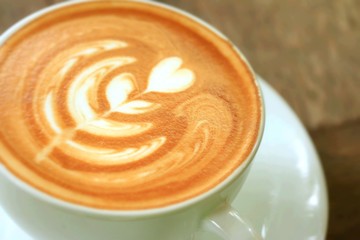 Vintage latte art coffee
