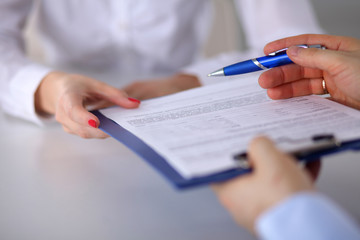 Group of business people working together on white background