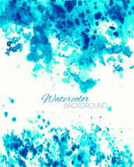 Cyan Blue Abstract Painted Background