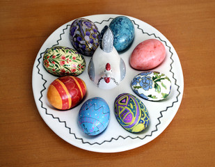 plate with Easter eggs