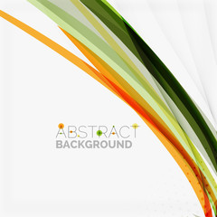 Fototapeta premium Orange and green wave line design, nature eco concept