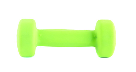 Manual horizontal green dumbbell isolated