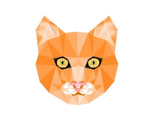 Geometric Cat Head Vector Illustration