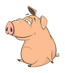 A cute pig farm animal cartoon