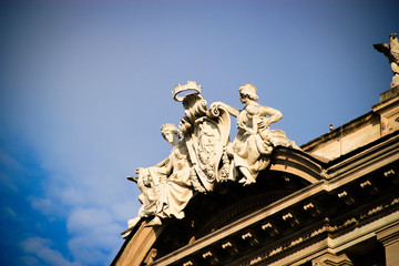 Fototapeta na wymiar Statue on the Republic Plaza Rome