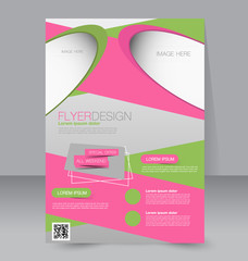 Flyer template. Business brochure. Editable A4 poster