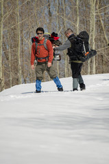 Hiking in the forest