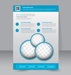 Flyer template. Business brochure. Editable A4 poster