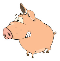 A cute pig farm animal cartoon
