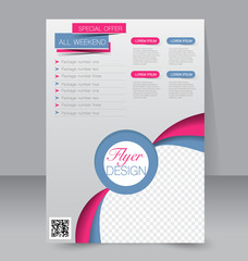 Flyer template. Business brochure. Editable A4 poster