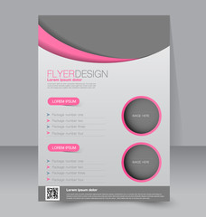 Flyer template. Business brochure. Editable A4 poster