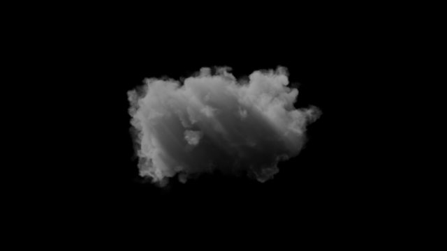 beautiful storm cloud isolated on black background with alpha