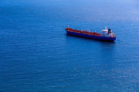 Empty container cargo ship in sea