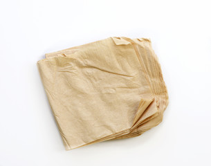 Recycle Tissue paper on isolated White background