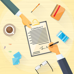 Contract Sign Up Paper Document Business People Agreement 