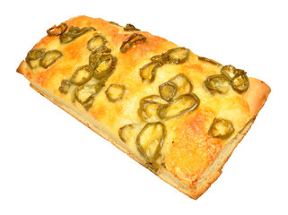 Cheese And Jalapeno Pepper Topped Focaccia Bread