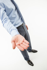 Unrecognizable businessman  asking about help