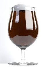 3d render of beer in glass