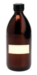 Braunglasflasche mit Blanko-Etikett