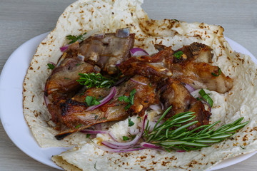 Grilled lamb ribs