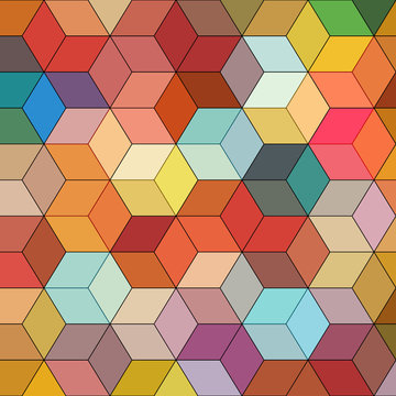 Fototapeta Abstrakcjonistyczny tło z kolorowymi hex wielobokami