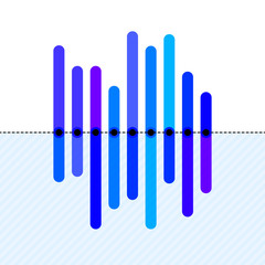 Infographics with asymmetric blue overlapping bars