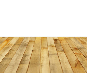 Wood plank on white background
