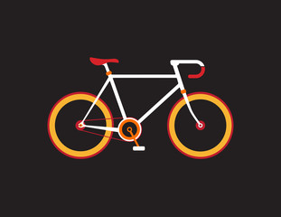 Retro bicycle on the dark background