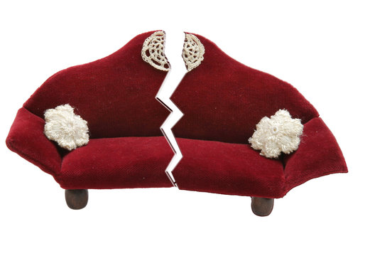 rotes geteiltes Sofas (Scheidung)