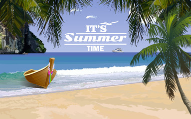 Summer beach. Vector background
