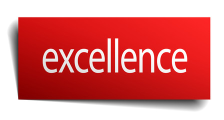 excellence red square isolated sticker