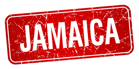 Jamaica red stamp isolated on white background