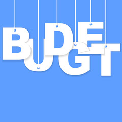 3d Budget paper cut word
