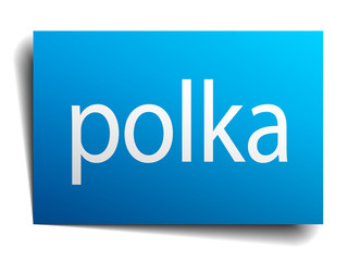 polka blue paper sign on white background