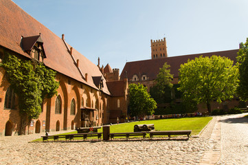 Courtyard of the castle of the Teutonic Knights in Malbork.