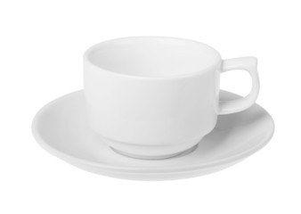 coffee cup with saucer isolated on white background