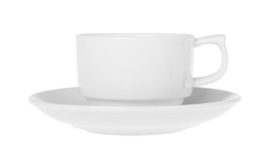 coffee cup with saucer isolated on white background