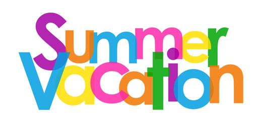 "SUMMER VACATION" Multicoloured Vector Letters Icon