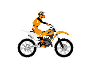 Plakat motocross motorcycle orange