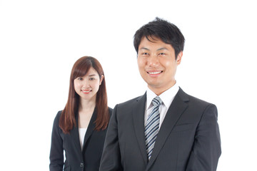 ビジネスマン　ビジネスウーマン　男性　女性　笑顔　仲間