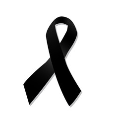 Black ribbon vector on white background