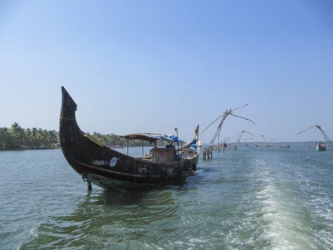 traditionelle Fischerei in Kerala
