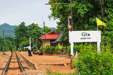 Fototapeta premium Old style train station in Thailand