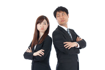 ビジネスマン　ビジネスウーマン　男性　女性　喧嘩　ライバル