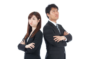 ビジネスマン　ビジネスウーマン　男性　女性　喧嘩　ライバル